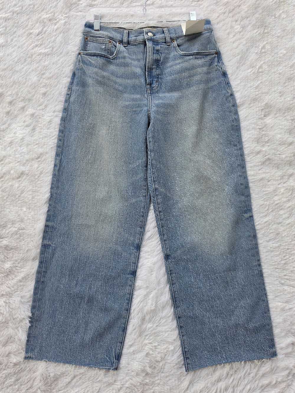NWT Madewell Perfect Vintage Wide Leg Crop Jeans Broken Zipper Repair Project